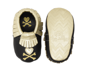 Itzy Ritzy Moc Happens - Tokidoki Baby Moccasins Shoes - Hearts and Cross Bones - Blashful